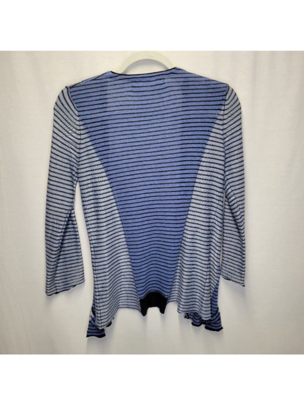 Anthropologie Sparrow Women's Medium Cardigan Sweater Open Blue Black Striped - Picture 2 of 6